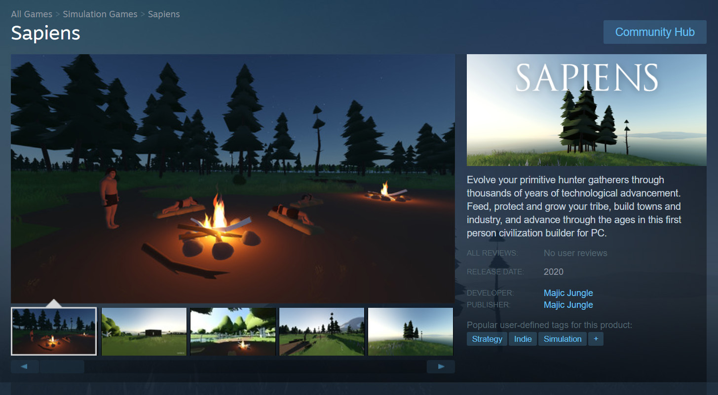 You can now add Sapiens to your Steam wishlist feature image